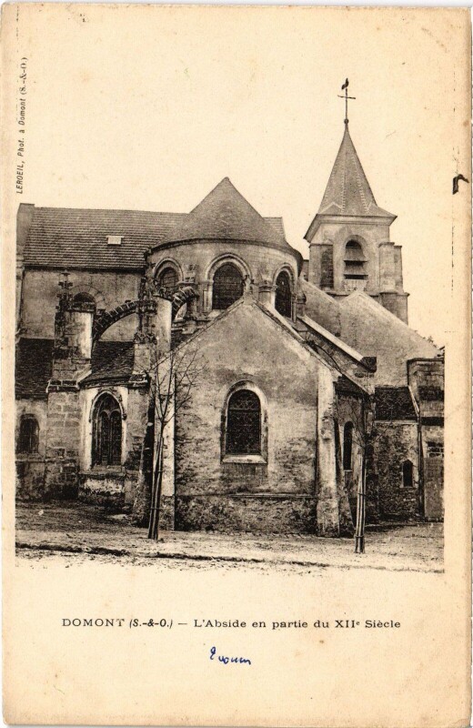 Carte postale ancienne Domont L'Abside en partie du XIIe Siecle France à Domont