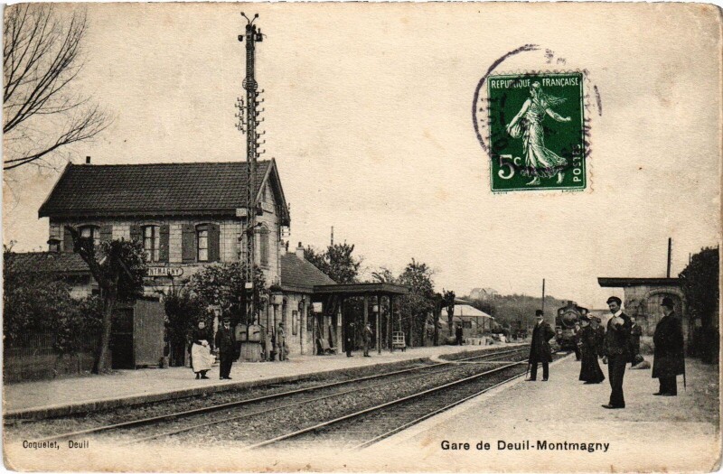 Carte postale ancienne Montmagny Gare de Deuil France à Montmagny
