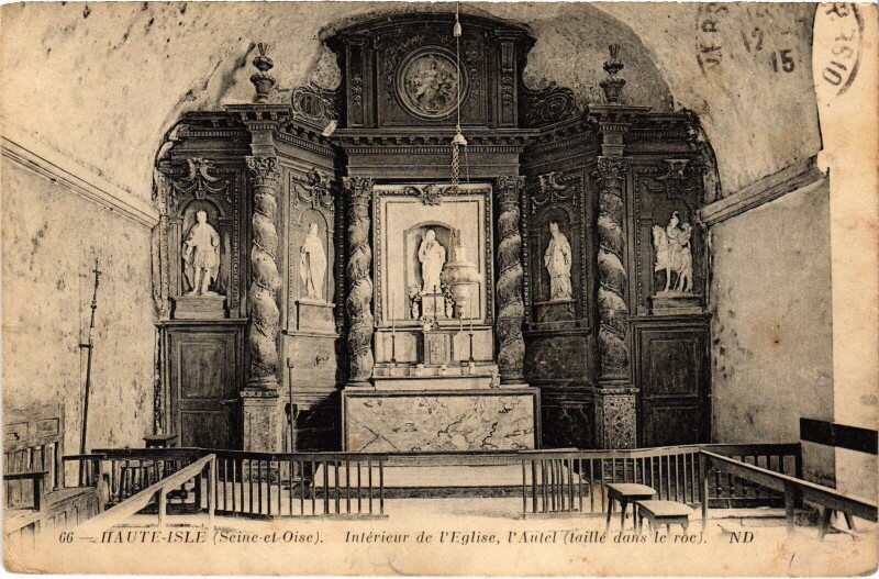 Carte postale ancienne Haute-Isle Interieur de l'Eglise France à Haute-Isle