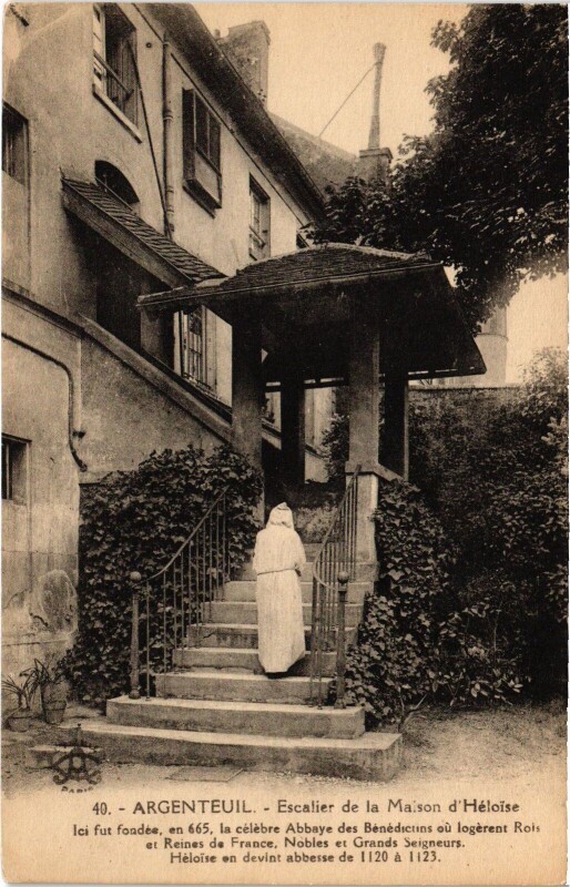 Carte postale ancienne Argenteuil Escalier de la Maison d'Heloise France à Argenteuil