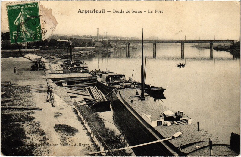 Carte postale ancienne Argenteuil Bords de la Seine, Le Port France à Argenteuil