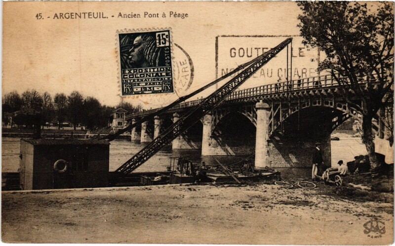Carte postale ancienne Argenteuil Ancien Pont a Peage France à Argenteuil