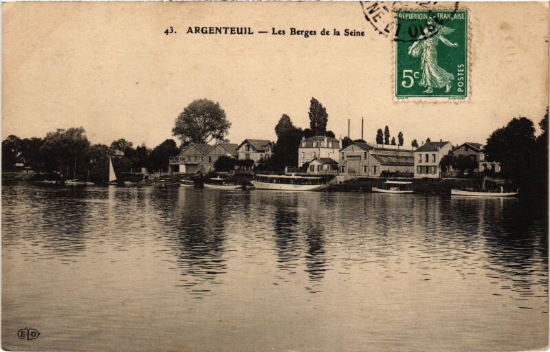 Carte postale ancienne Argenteuil Les Berges de la Seine France à Argenteuil