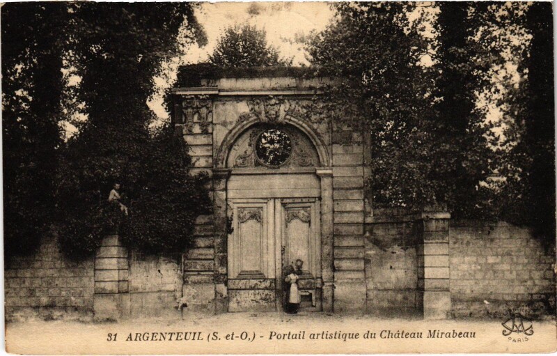 Carte postale ancienne Argenteuil Portail artistique du Chateau Mirabeau France à Argenteuil
