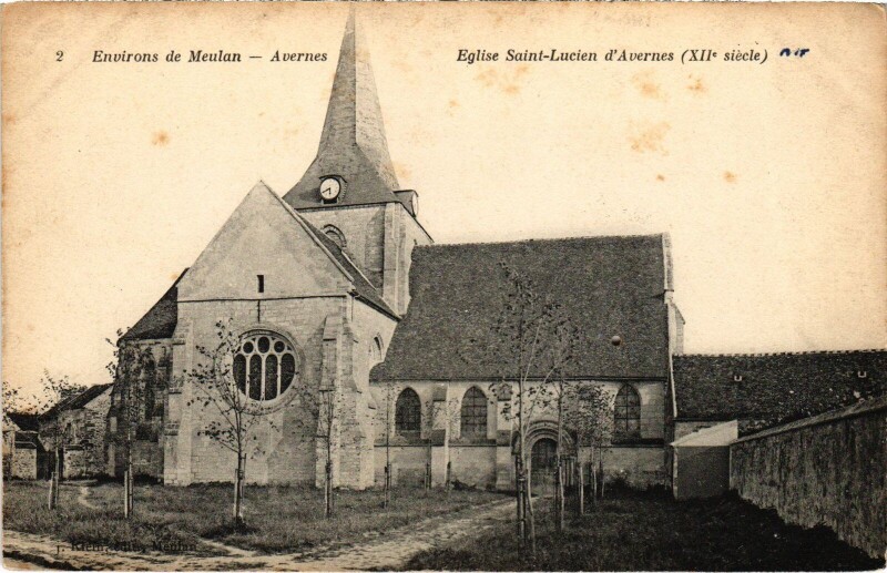 Carte postale ancienne Avernes Eglise Saint-Lucien France à Avernes