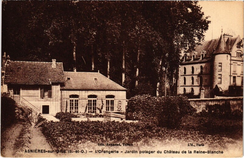 Carte postale ancienne Asnieres s Oise L'Orangerie-Jardin potager du Cahteau France