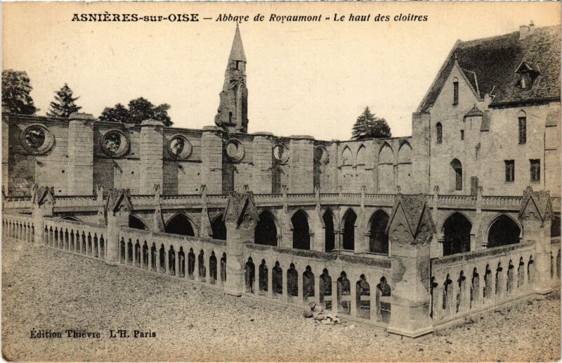 Carte postale ancienne Asnieres s Oise Abbaye de Royaumont France