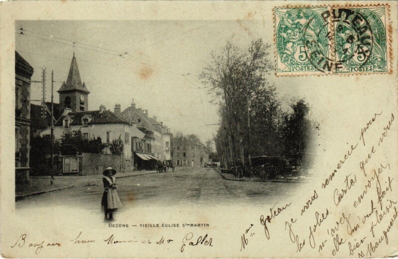 Carte postale ancienne Bezons Vieille Eglise St.Martin France à Bezons