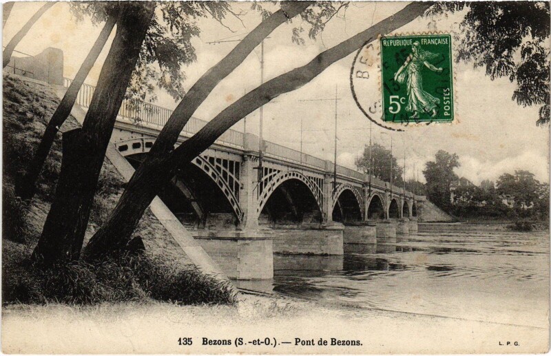 Carte postale ancienne Bezons Pont de Bezons France à Bezons