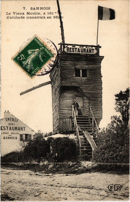 Carte postale ancienne Sannois Le vieux moulin France à Sannois