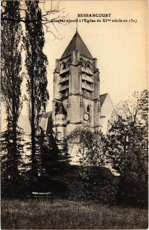 Carte postale ancienne Bessancourt Clocher ajoute a l'Eglise France à Bessancourt