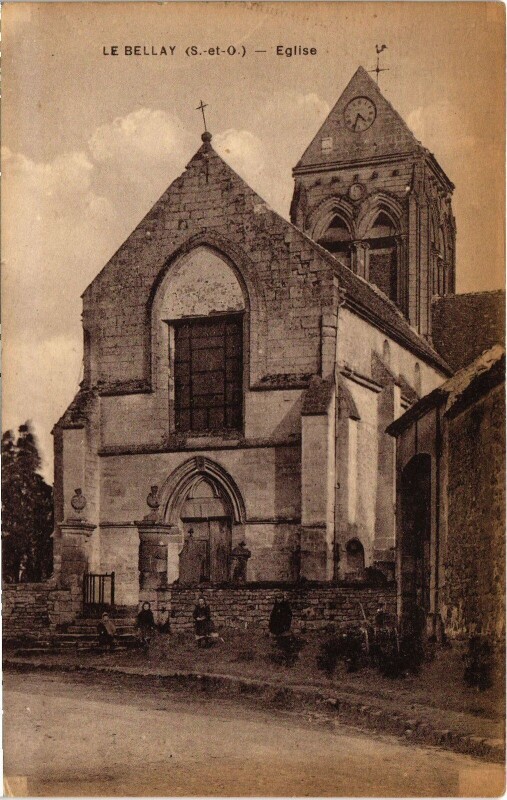 Carte postale ancienne Le Bellay en Vexin Eglise France au Bellay-en-Vexin