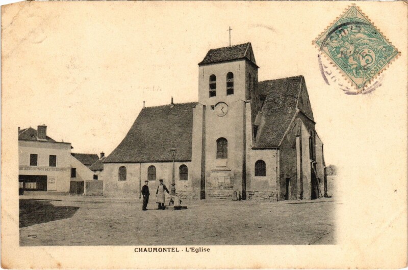 Carte postale ancienne Chaumontel L'Eglise France à Chaumontel