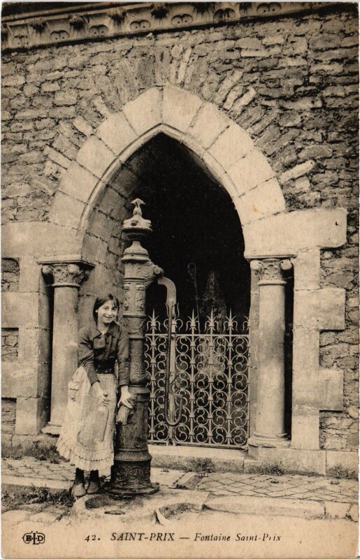 Carte postale ancienne Saint-Prix Fontaine France à Saint-Prix