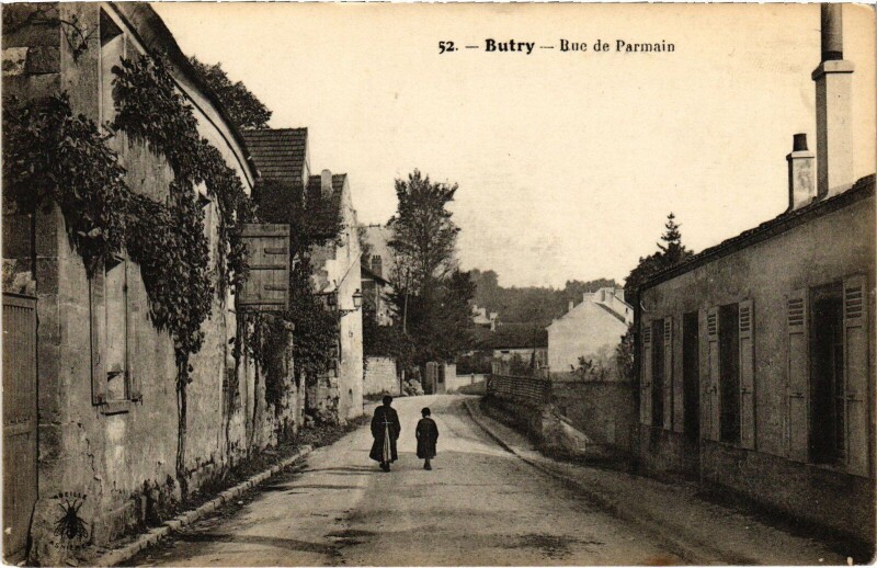 Carte postale ancienne Butry Rue de Parmain France à Parmain