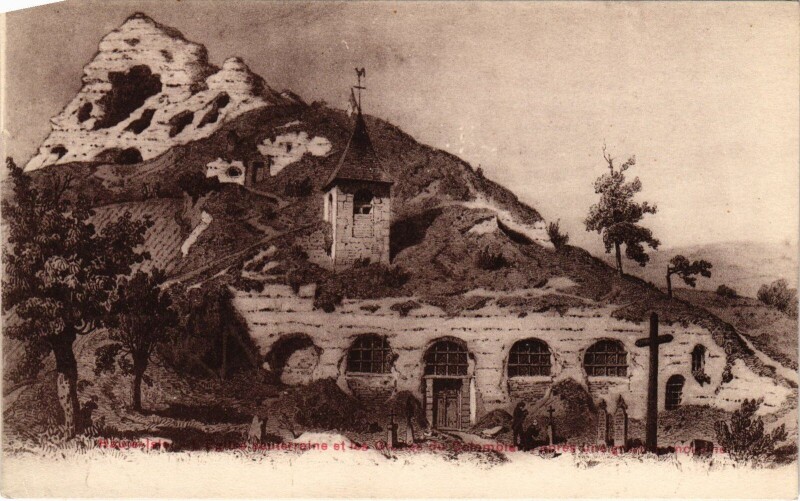 Carte postale ancienne Haute-Isle L'Eglise souterraine France à Haute-Isle