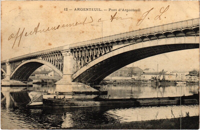 Carte postale ancienne Argenteuil Pont France à Argenteuil