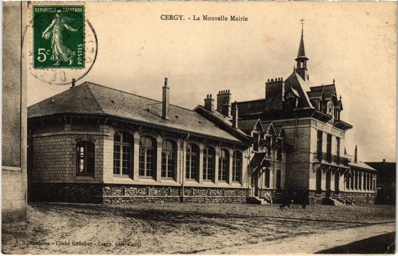 Carte postale ancienne Cergy La Nouvelle Mairie France à Cergy