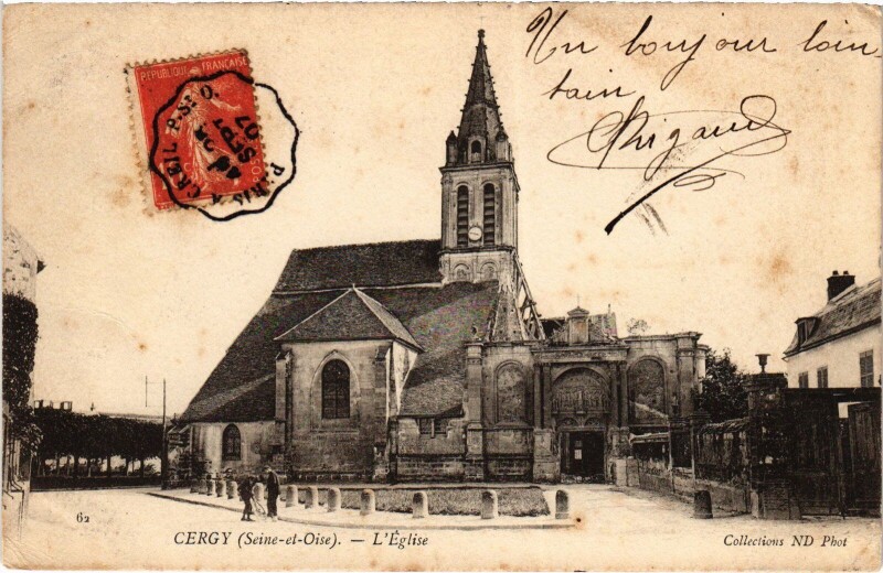 Carte postale ancienne Cergy L'Eglise France à Cergy