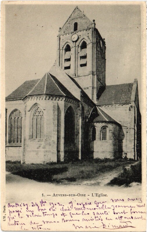 Carte postale ancienne Auvers sur Oise L'Eglise France à Auvers-sur-Oise
