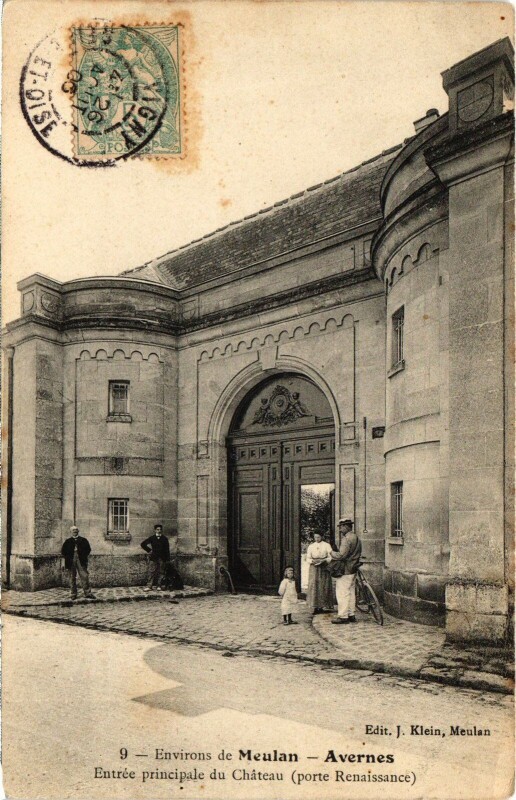 Carte postale ancienne Avernes Entree principale du Chateau France à Avernes