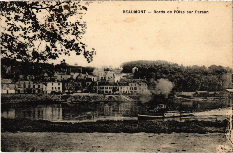 Carte postale ancienne Beaumont s Oise Bords de l'Oise sur Persan France à Persan