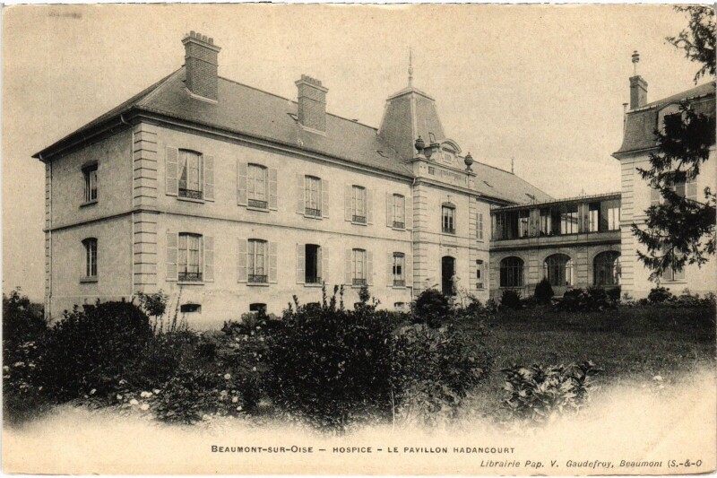 Carte postale ancienne Beaumont s Oise Hospice, Le Pavillon Hadancourt France
