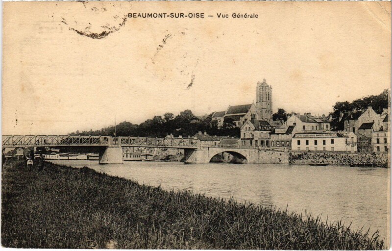 Carte postale ancienne Beaumont s Oise Vue Generale France
