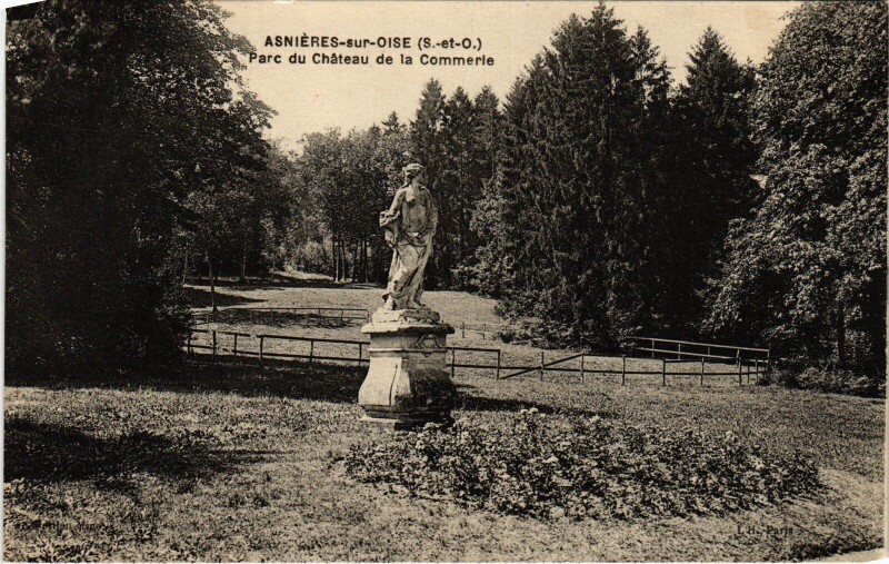 Carte postale ancienne Asnieres s Oise Parc du Chateau de la Commerie France