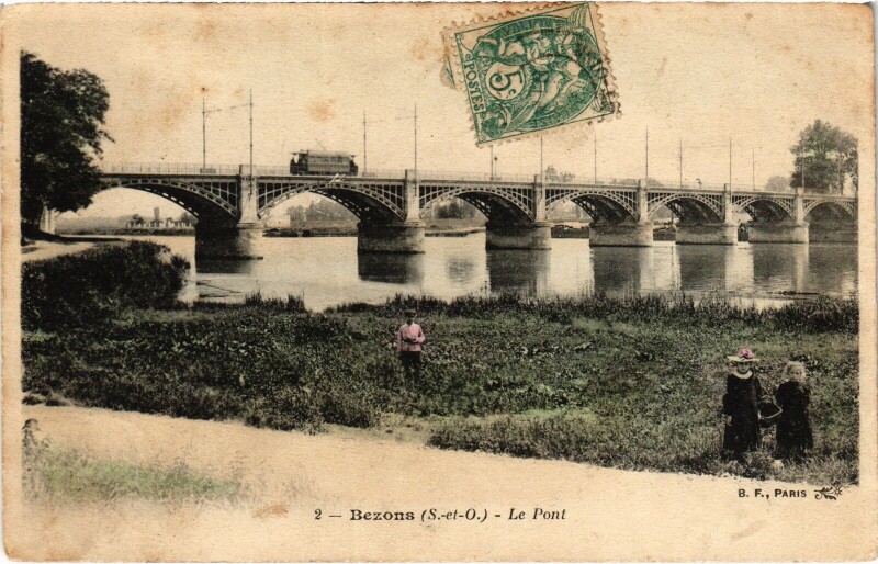 Carte postale ancienne Bezons Le Pont France à Bezons