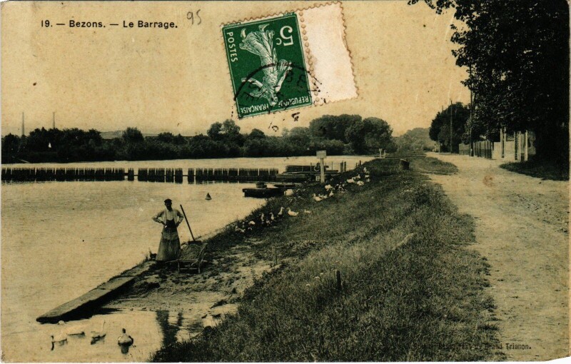Carte postale ancienne Bezons Le Barrage France à Bezons