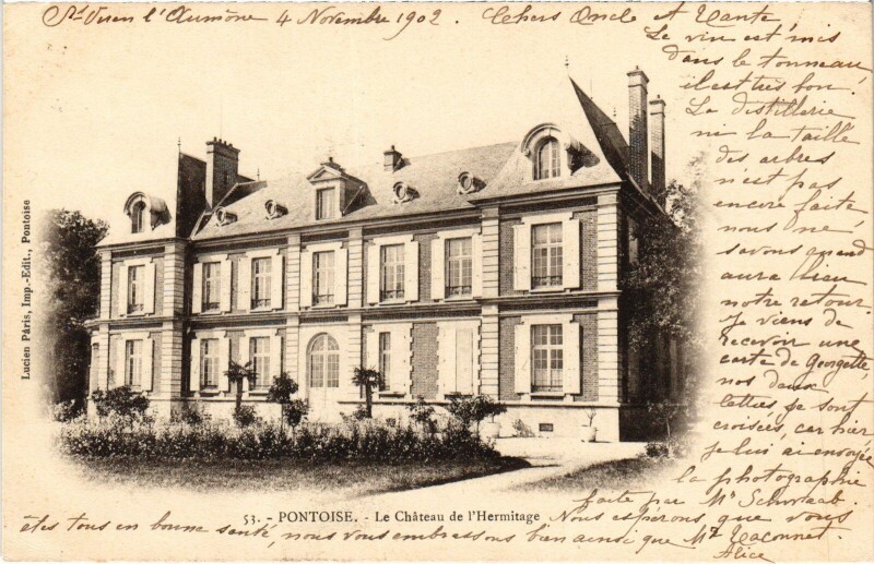 Carte postale ancienne Pontoise Le Chateau de l'Hermitage France à Pontoise