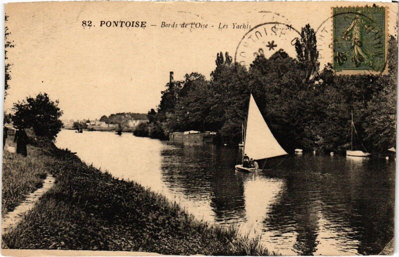 Carte postale ancienne Pontoise Bords de l'Oise, Les Yachts France à Pontoise