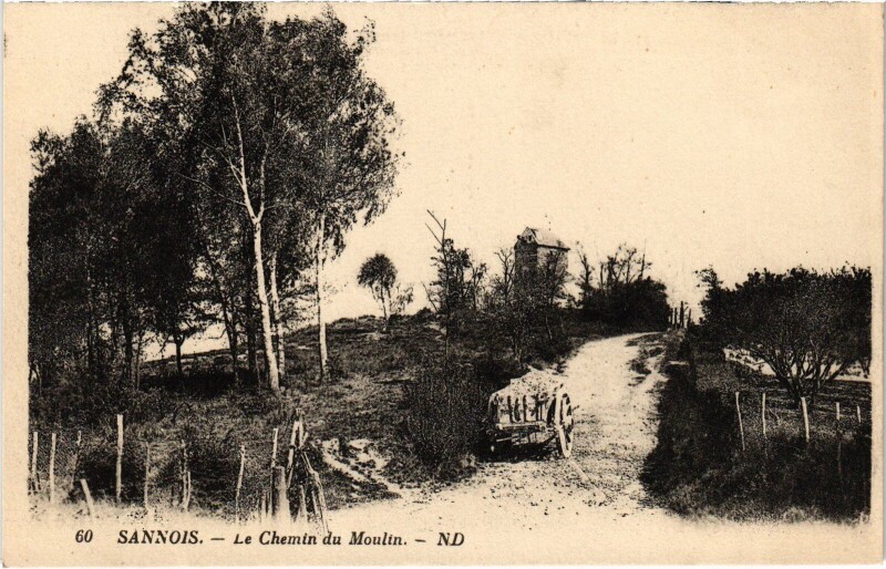 Carte postale ancienne Sannois Le Chemin du Moulin France à Sannois