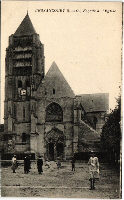Carte postale ancienne Bessancourt Facade de l'Eglise France à Bessancourt
