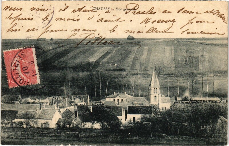 Carte postale ancienne Chaussy Vue Generale France à Chaussy