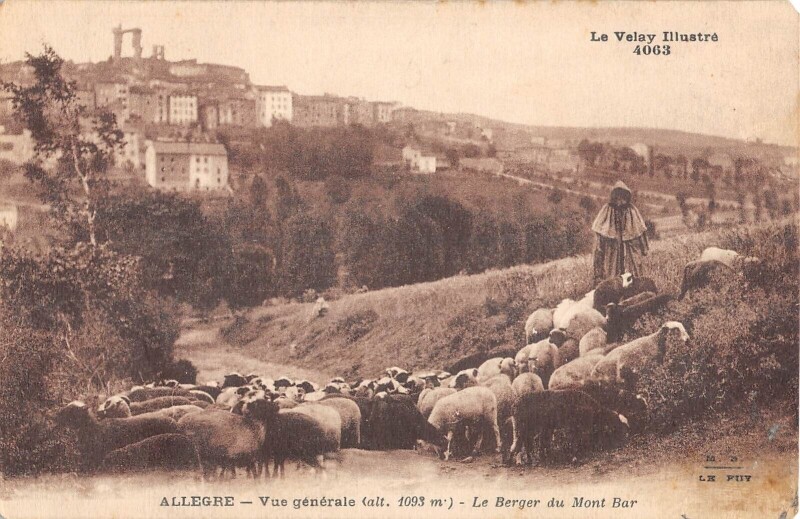 Carte postale ancienne Allegre Vue Generale - Berger