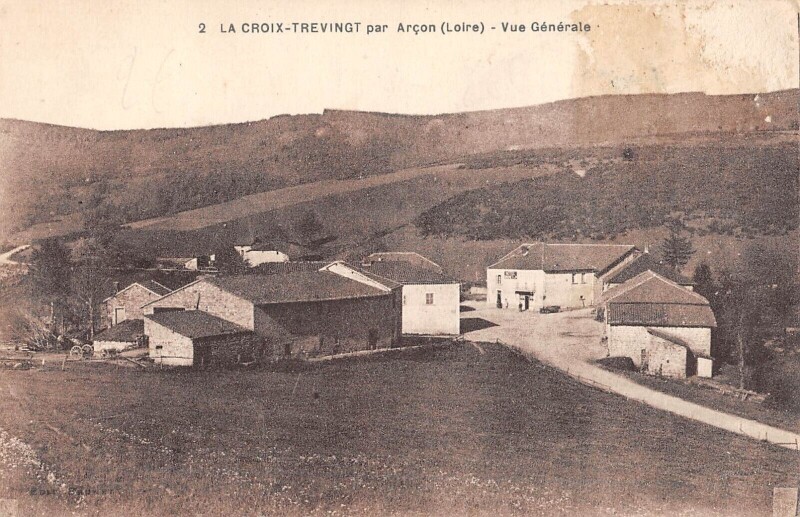 Carte postale ancienne La Croix Trevingt Par Arcon Vue Generale à Arcon