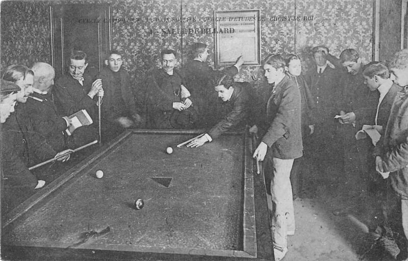 Carte postale ancienne Choisy Le Roi Salle De Billard Du Cercle Catholique à Choisy-le-Roi