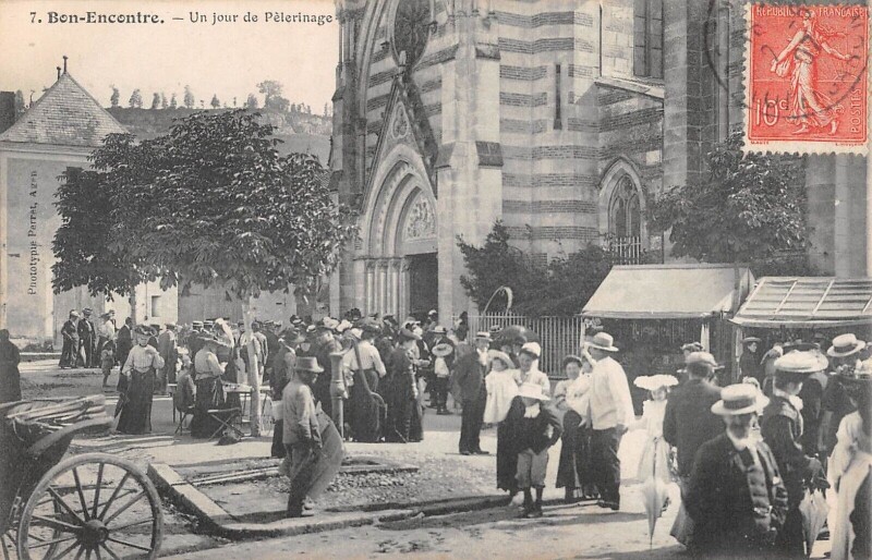 Carte postale ancienne Bonencontre Jour De Pelerinage