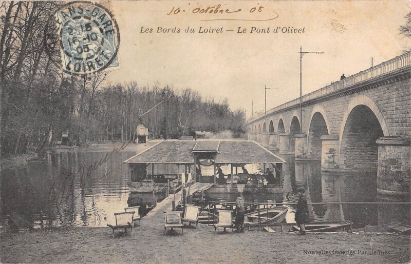 Carte postale ancienne Bords Du Loiret Pont D'Olivet à Olivet