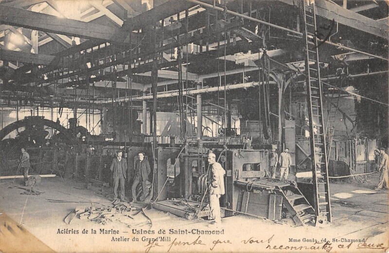 Carte postale ancienne Acieries De La Marine Usines De Saint Chamond Atelier Du Grand Mill à Saint-Chamond