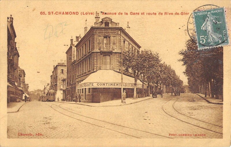 Carte postale ancienne Saint Chamond Avenue De La Gare à Saint-Chamond