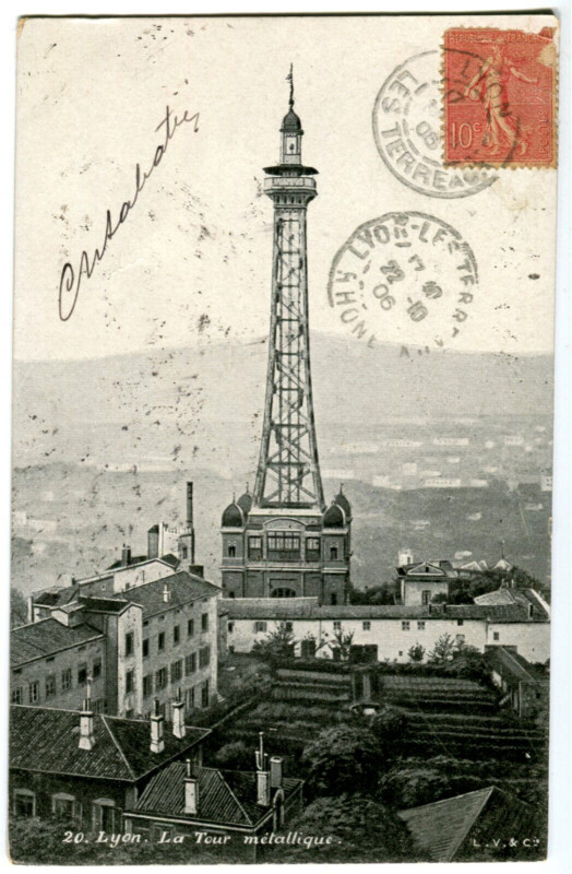Carte postale ancienne Rhône Lyon La Tour Métallique