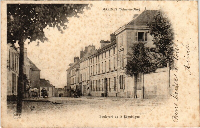 Carte postale ancienne Marines Boulevard de la Republique France à Marines