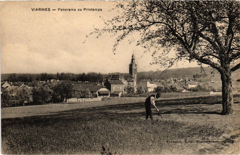 Carte postale ancienne Viarmes Panorama au Printemps France à Viarmes