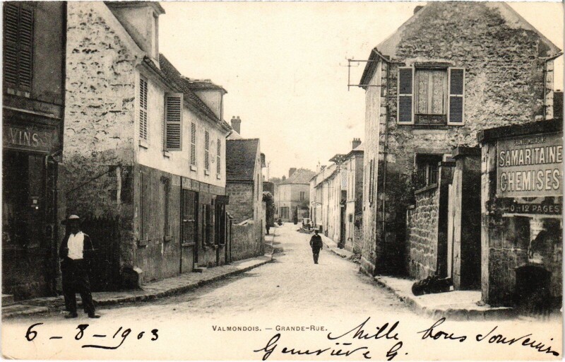 Carte postale ancienne Valmondois Grande Rue France à Valmondois