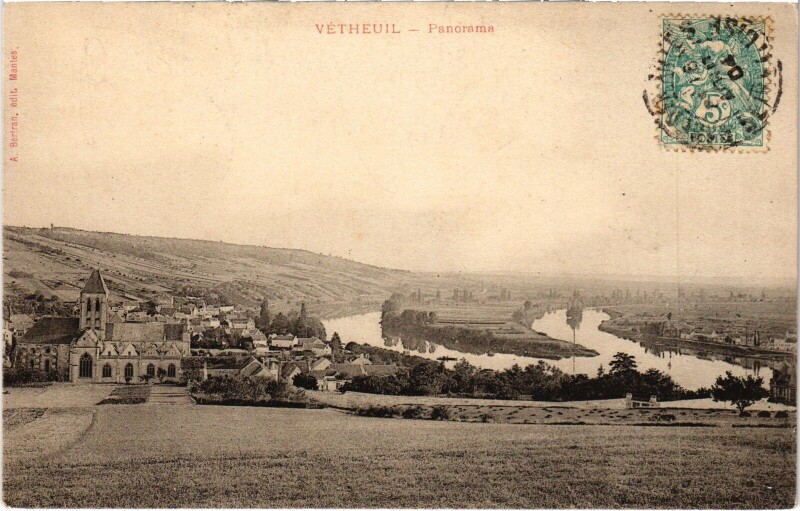 Carte postale ancienne Vetheuil Panorama France