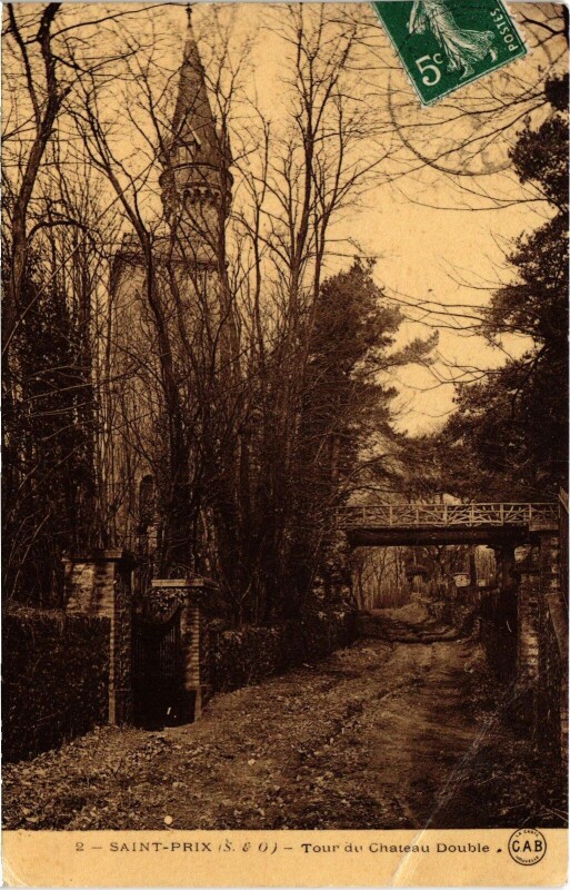 Carte postale ancienne Saint-Prix Tour du Chateau Double France à Saint-Prix