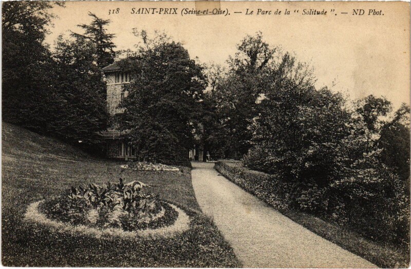 Carte postale ancienne Saint-Prix Le Parc de la Solitude France à Saint-Prix